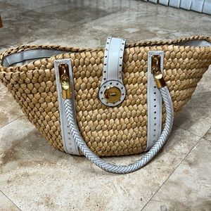 Michael Kors straw woven beach bag